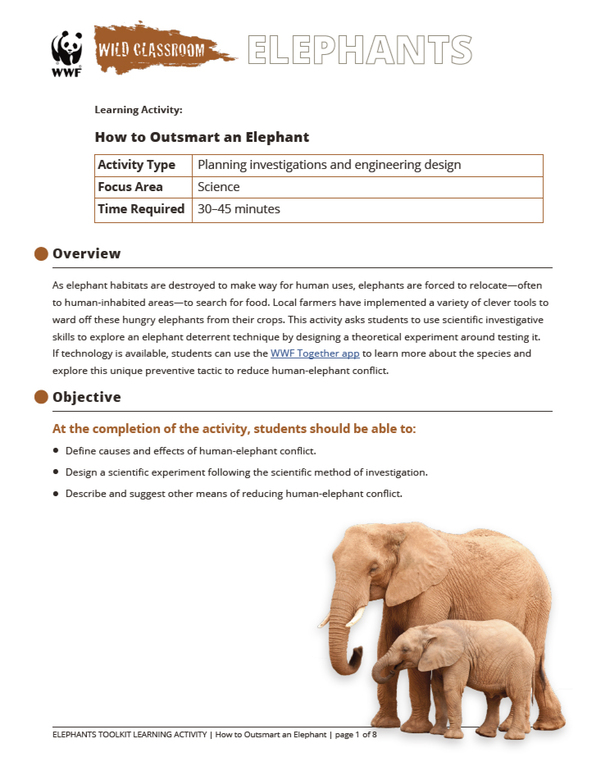 elephant toolkit  educators toolkits  wwf