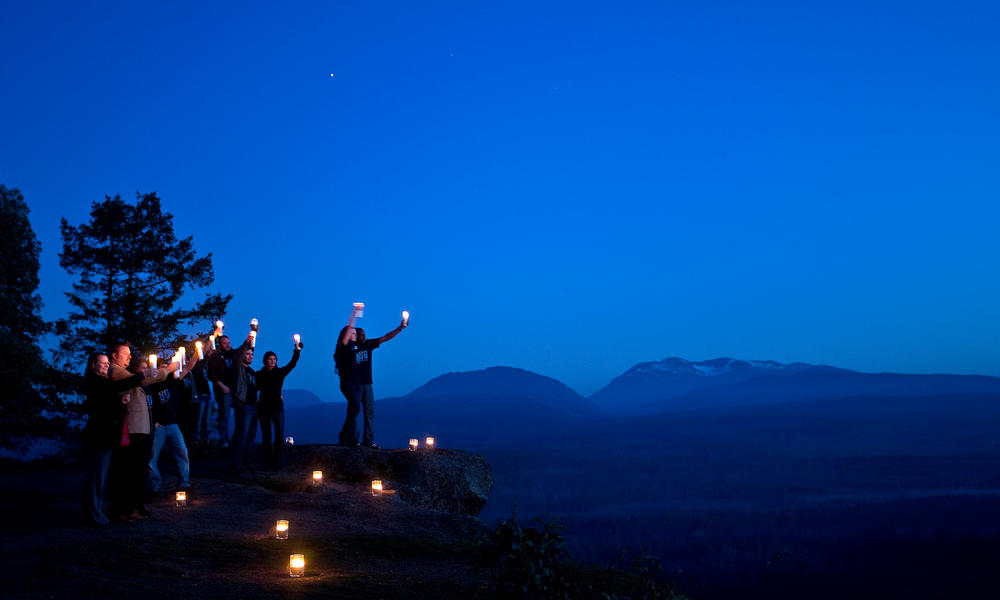 Celebrating Earth Hour on a mountain