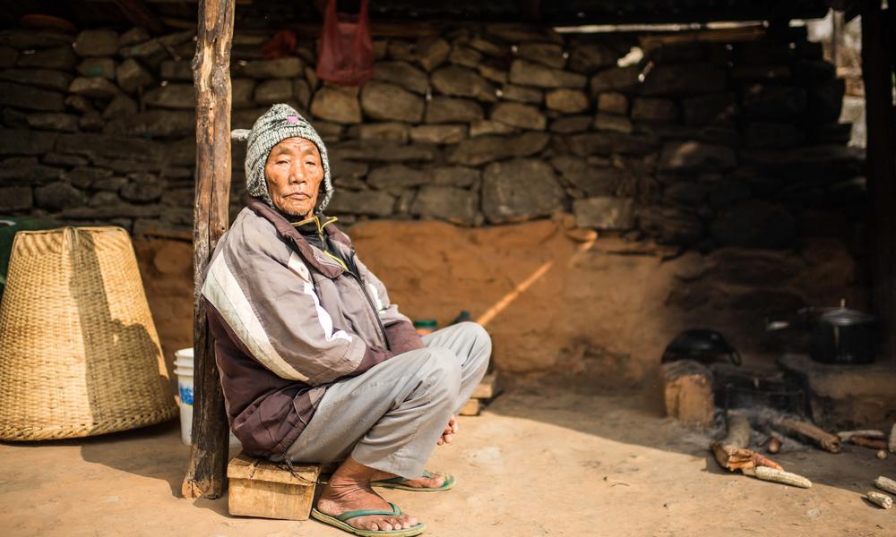 man sitting in home in nepal