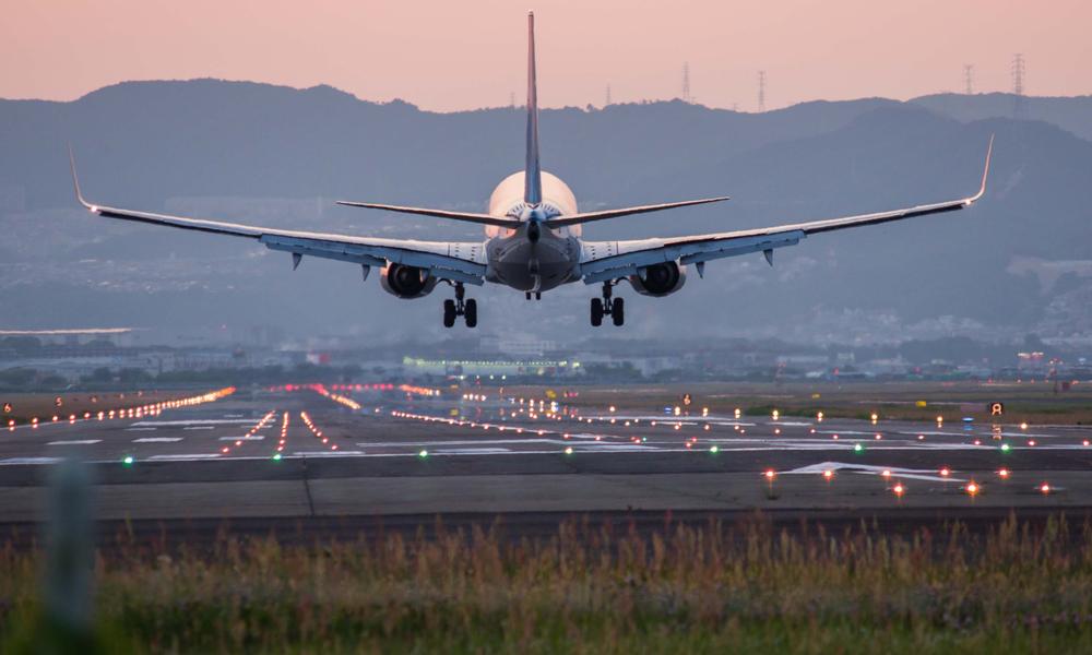 airplane on a runway