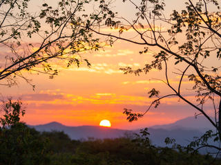 Sunset over Selous Game Reserve in Tanzania