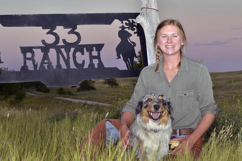 Kate Rasmussen on her farm in the Northern Great Plains