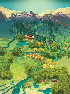 Gandaki river basin illustration