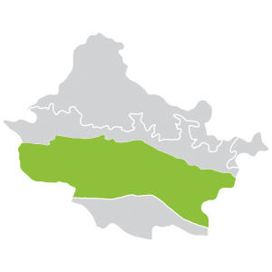 map of the mid-hills region in the Gandaki river basin