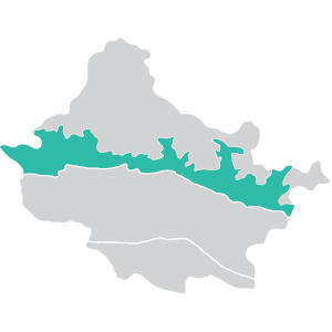 map of the high mountains region in the Gandaki river basin