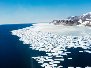 Melting ice along the Bering Strait