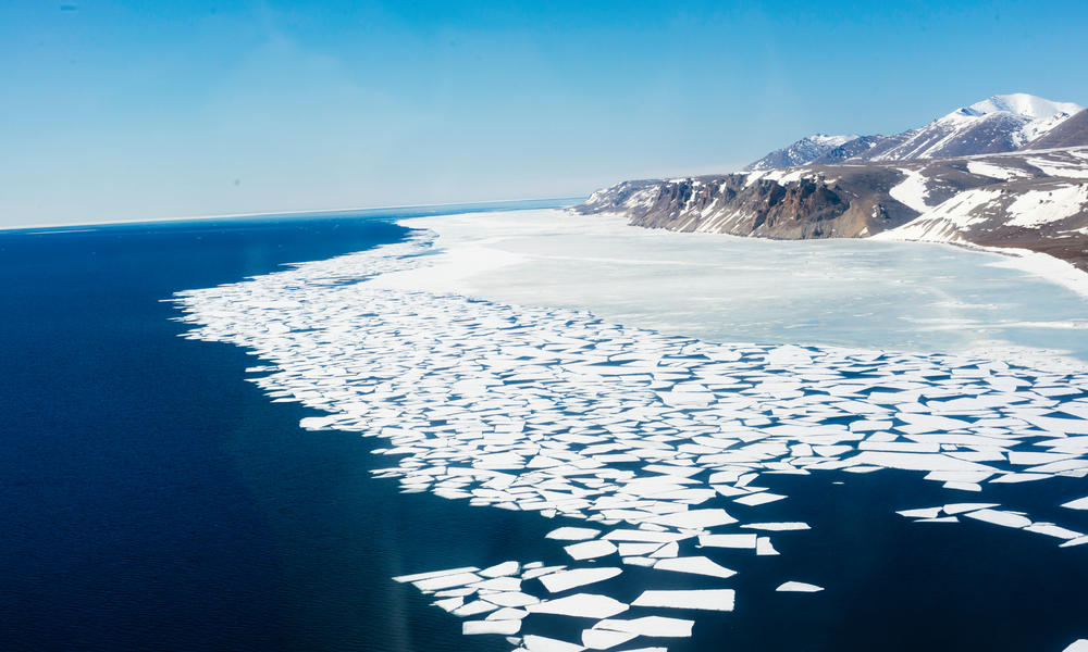 Melting ice along the Bering Strait