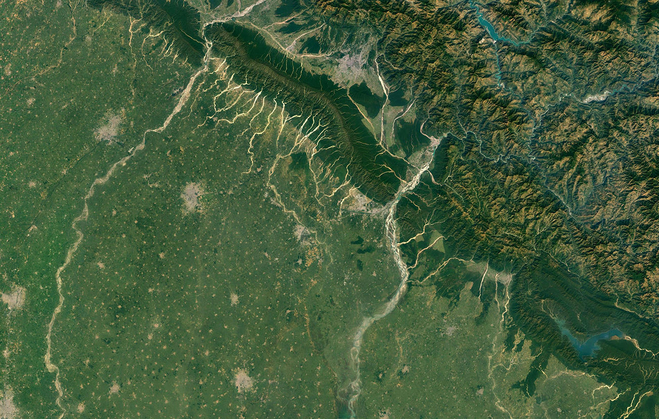 Satellite image of the Ganga River