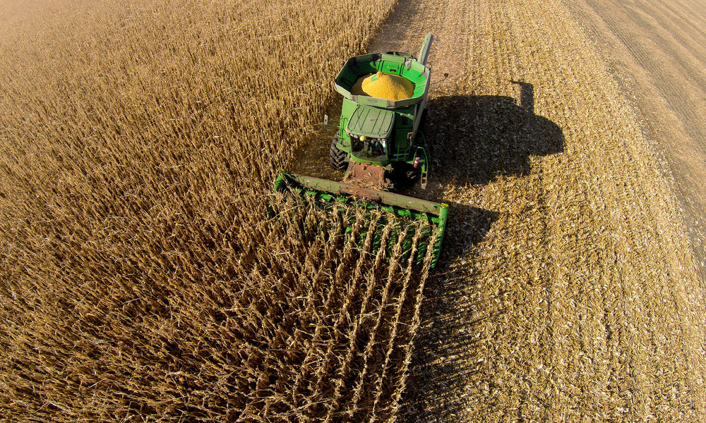 tractor plowing a field