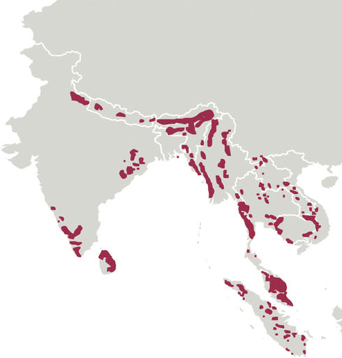 Indian Elephant Habitat Map