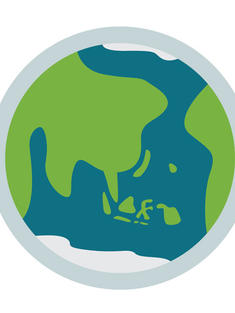 Earth vector icon with Indonesian and Asian map