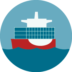 Illustration of shipping boat