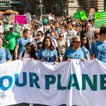 Activists march for climate action in New York City in 2019