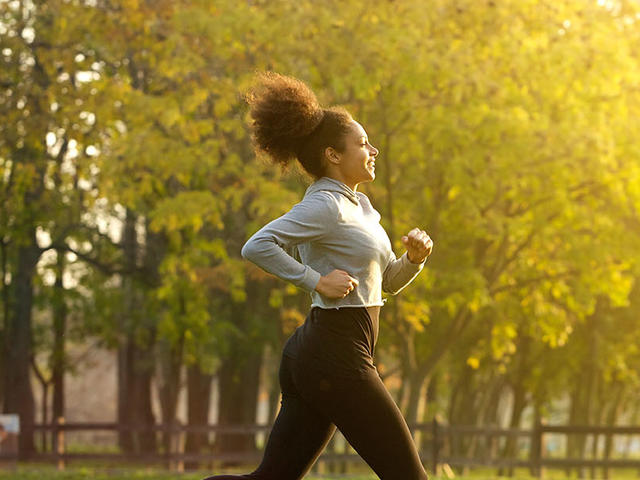young woman running