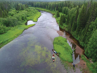 Boats in Dvina-Pinega Landscape Reserve