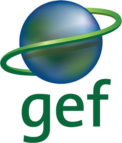 GEF logo of a blue and green gradient sphere and green ring around it. The letters gef are below this planet
