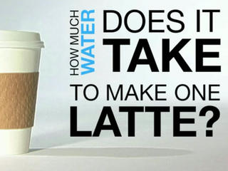 How much water does it take to make one latte?