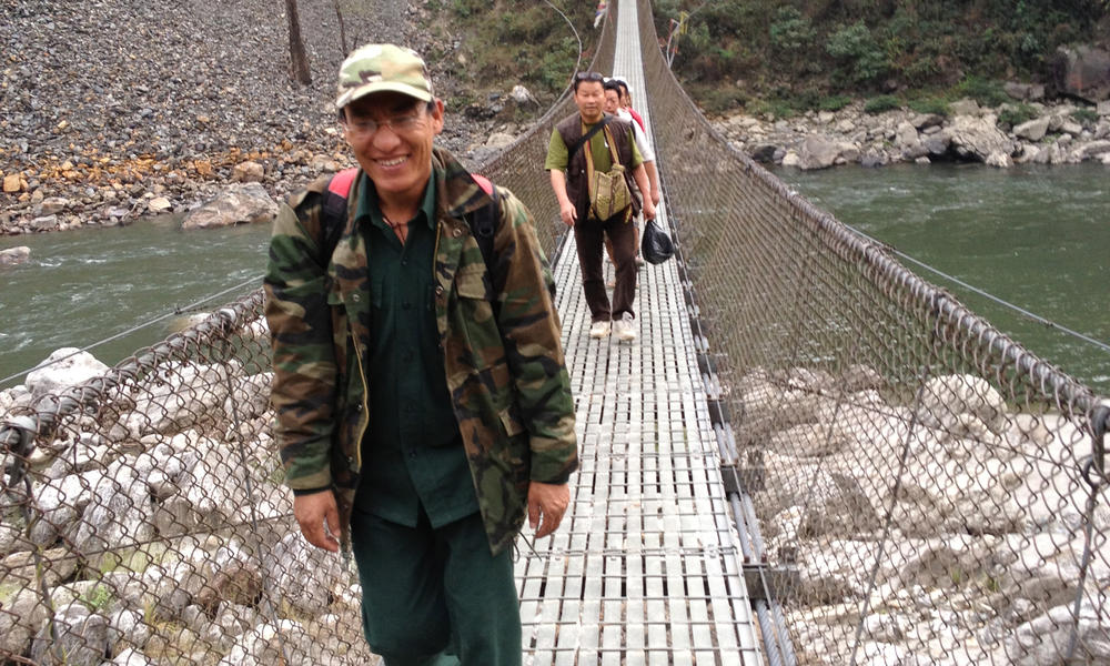 crossing bridge