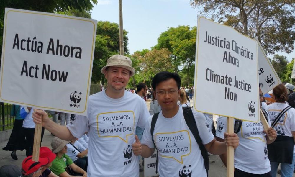 Lou Leonard at Lima Climate March