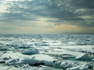 arctic sea ice broken up