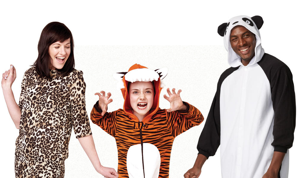 people wearing onesies